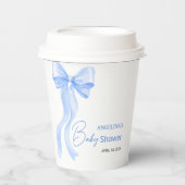 Baby shower paper cups with a delicate bow. papieren bekers (Voorkant)