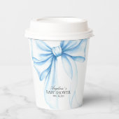 Baby shower paper cups with a delicate bow. papieren bekers (Voorkant)