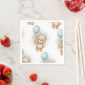 Baby Shower Paper  for Boy Blue Balloon Teddy Bear Servet (Insitu)