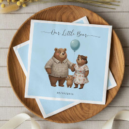 Baby Shower Paper for Boy Blue Balloon Teddy Bear Servet