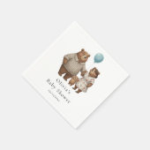 Baby Shower Paper  for Boy Blue Balloon Teddy Bear Servet (Hoek)