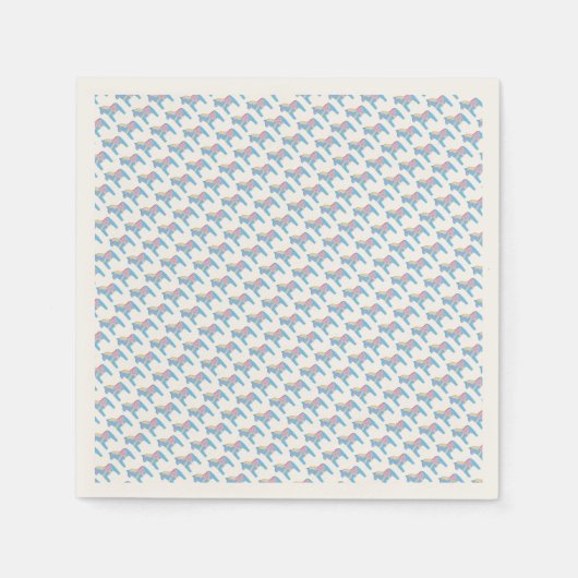 Baby shower Paper Napkins met Dala Horses Servet (Voorkant)