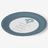 Baby Shower Paper Plates for Boy – Blue Bow Papieren Bordje (Gekanteld)