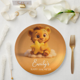 Baby Shower Paper Plates – Little Lion & Star Papieren Bordje