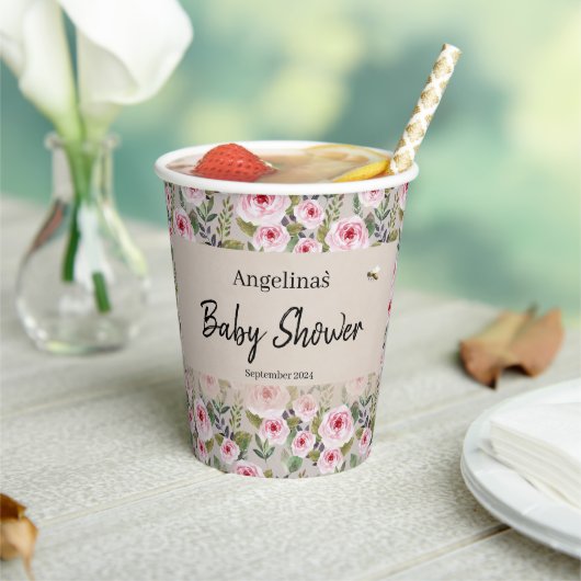 Baby shower papier beker met schattig design. (Insitu)