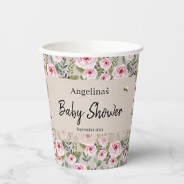Baby shower papier beker met schattig design.