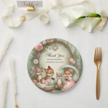 Baby shower Papier Borden Edeldieren