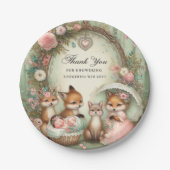 Baby shower Papier Borden Edeldieren Papieren Bordje (Voorkant)