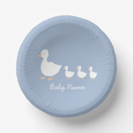 Baby shower papier kom blauw eendje ontwerp