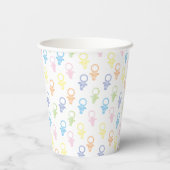 Baby shower papier kopjes "Paci Bunny" 8 oz. Papieren Bekers (Achterkant)
