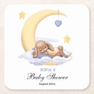 Baby shower papier onderzetter een schattig konijn