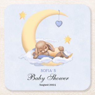 Baby shower papier onderzetter een schattig konijn