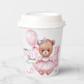 Baby shower Papieren bekers met teddybeer ontwerp. (Voorkant)