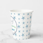 Baby shower papieren bekers Waterverf walvis (Links)