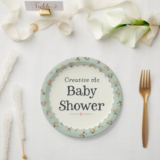 baby shower papieren bordje (Huwelijk)
