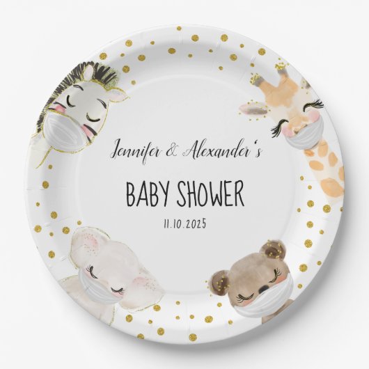 Baby shower papieren bordje (Voorkant)