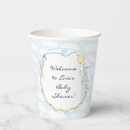 Baby shower Papieren kopjes "Castle Yellow Blue" 8 Bekers