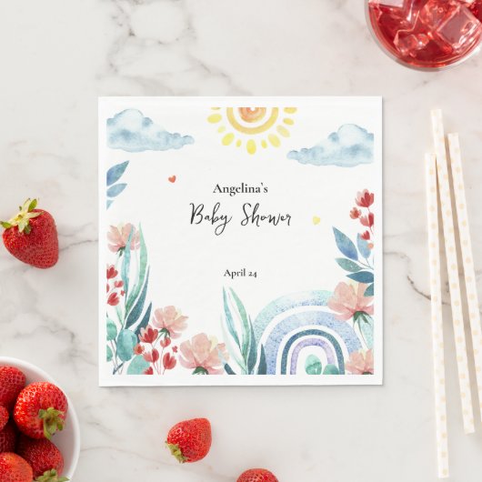 Baby shower papieren servet met design. (Insitu)