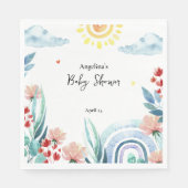 Baby shower papieren servet met design. (Voorkant)