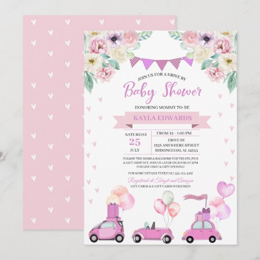 Baby shower Parade Uitnodiging (Voorkant / Achterkant)