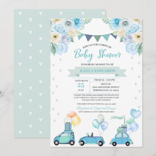 Baby shower Parade Uitnodiging (Voorkant / Achterkant)
