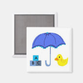 Baby Shower Paraplu en Eend Magneet (Voorkant / Achterkant)
