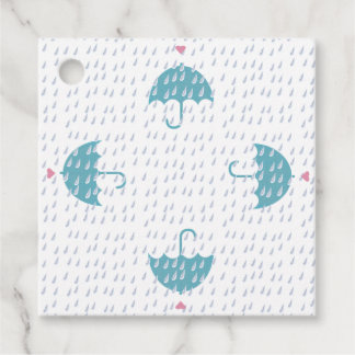 Baby shower paraplu hart ontwerp Blauwgroen Bedankjes Labels