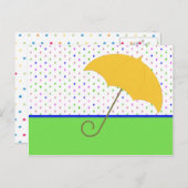 BABY SHOWER PARAPLU POLKA UITNODIGING BRIEFKAART (Voorkant / Achterkant)