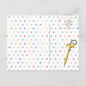 BABY SHOWER PARAPLU POLKA UITNODIGING BRIEFKAART (Achterkant)