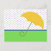 BABY SHOWER PARAPLU POLKA UITNODIGING BRIEFKAART (Voorkant)