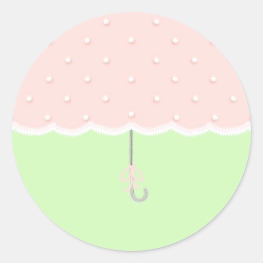 Baby Shower Paraplu Ronde Sticker (Voorkant)