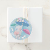 Baby shower Paraprellas Elephant Bunnies Bedankjes Labels (In situ)