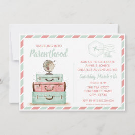Baby shower Parenthood Coral Mint Kaart