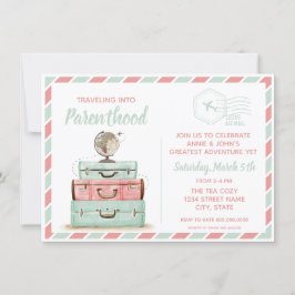 Baby shower Parenthood Coral Mint Kaart
