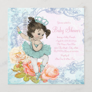 Baby shower Paris Ballerina Kaart