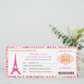 Baby shower Paris Boarding Pass Kaart (Staand voorkant)