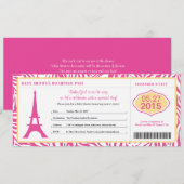 Baby shower Paris Boarding Pass Kaart (Voorkant / Achterkant)