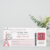 Baby shower  Paris Boarding Pass Kaart (Staand voorkant)