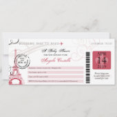 Baby shower  Paris Boarding Pass Kaart (Voorkant)
