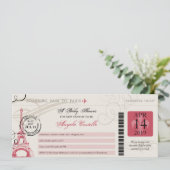 Baby shower  Paris Boarding Pass Kaart (Staand voorkant)