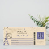 Baby shower Paris Boarding Pass Kaart (Staand voorkant)