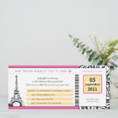 Baby shower Paris Boarding Pass Kaart (Staand voorkant)