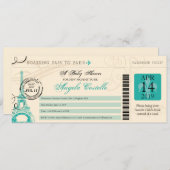 Baby shower  Paris Boarding Pass Kaart (Voorkant / Achterkant)