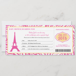 baby shower Paris-instapkaart Kaart