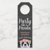 Baby shower Partij als Panda Bottle Hanger Label (Voorkant)