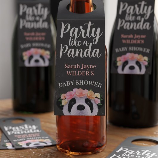Baby shower Partij als Panda Bottle Hanger Label