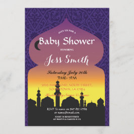 baby shower Partij Arabische Nacht nodigt Paars ui Kaart