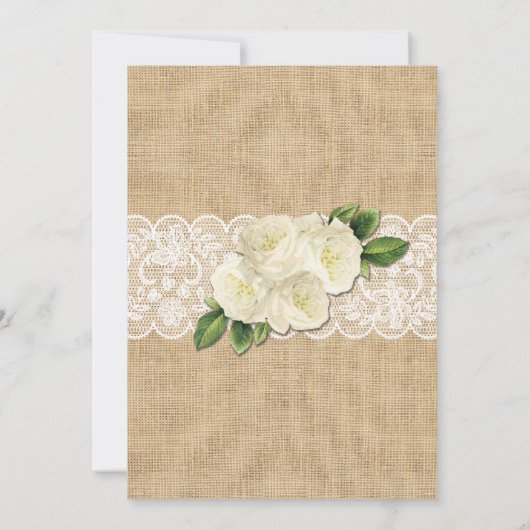 baby shower Partij Roos Burlap Lichten uitnodigen Kaart (Achterkant)