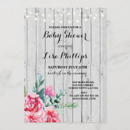 baby shower Partij Roze Roze hout Noite Kaart
