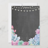 baby shower Partij Succulenten Floral Chalk Invite Kaart (Achterkant)
